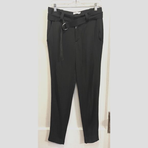 A.L.C. Black Straight Leg Buckle Up Pants Trousers  Women's Size 4 - Picture 1 of 10
